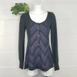 Free People Pullover Zig Zag Sweater Size Small